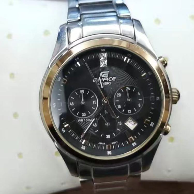 CASIO EDIFICE Stainless Steel Strap Mens Black Analog EF-530P-1A