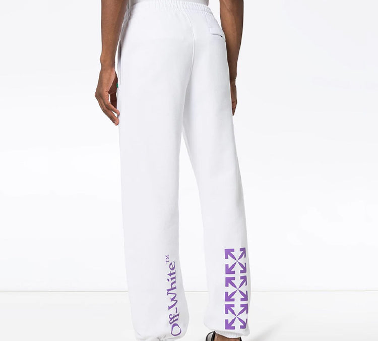 Off-White Logo Printing Sports Long Pants White OMCH020S20E300070188