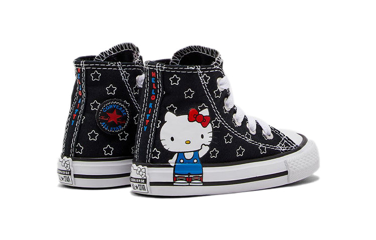 (TD) Hello Kitty x Converse Chuck Taylor All Star Hi Canvas Shoes Black/White 763921C
