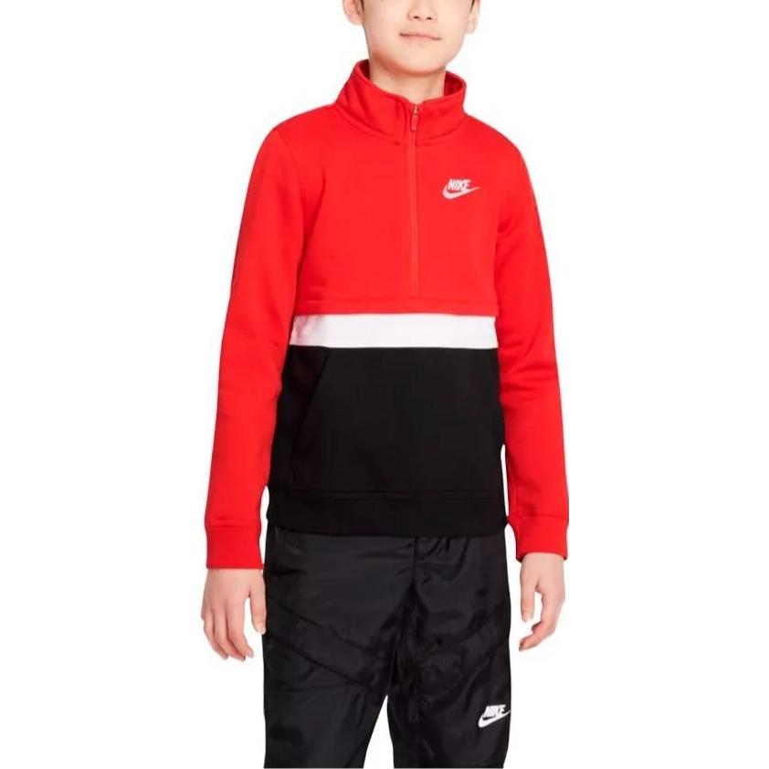 (GS) Nike B Nike Sportswear Club HALF ZIP University Red DD8582-658