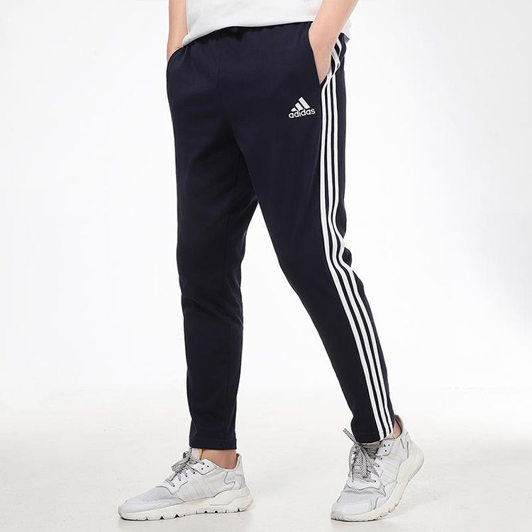adidas Casual Sports Side Stripe Elastic Waistband Long Pants Blue GK8997