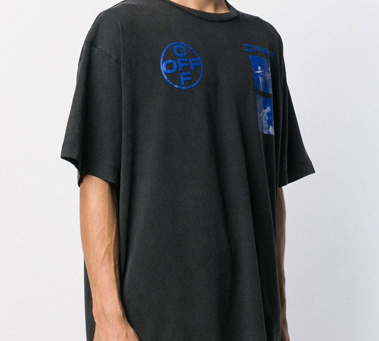 Off-White Hardcore Caravaggio short-sleeved Printed Men Grey OMAA038F191850091030