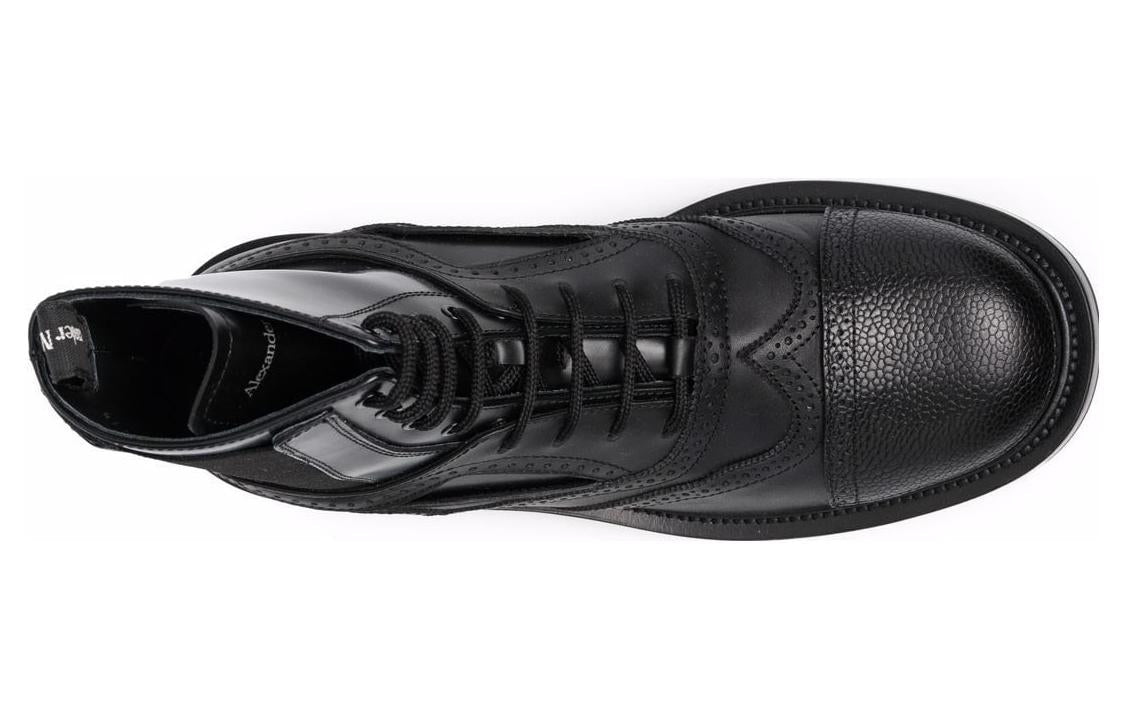 Alexander McQueen Leather Boots 'Black' 667912WHRWM1000