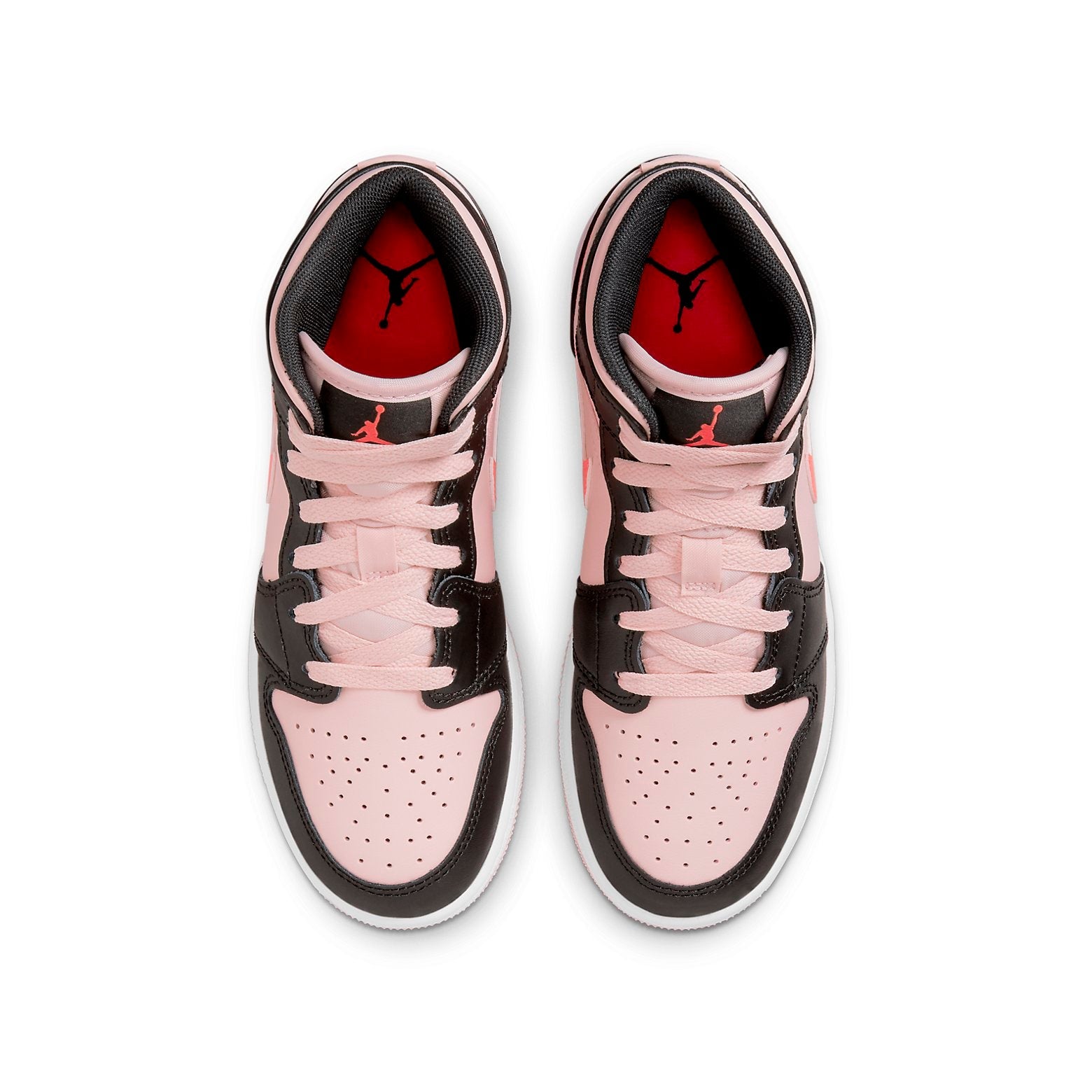 (GS) Air Jordan 1 Mid 'Black Pink Crimson' 554725-604