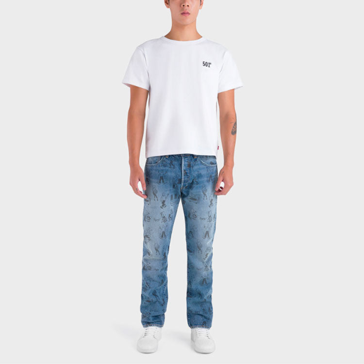 Men's Levis Casual Sports Round Neck Short Sleeve White T-Shirt 87542-0000
