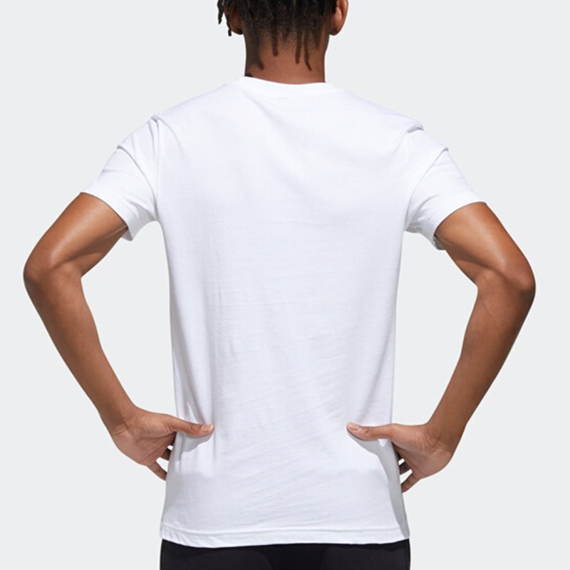 adidas Bj Scrawl Tee Casual Sports Round Neck Training Short Sleeve Couple Style White GK4659