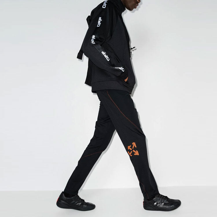 Men's Off-White FW21 Straight Lacing Sports Pants/Trousers/Joggers Slim Fit Black OMVG015I21FAB0011020