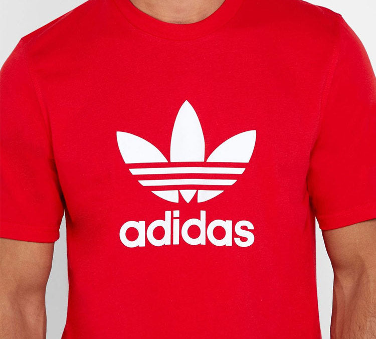 adidas originals Classic Large Logo Printing Short Sleeve Red EJ9678