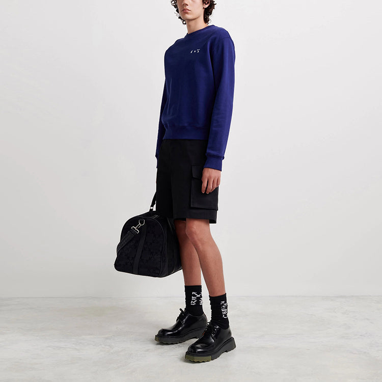 Men's Off-White FW21 Arrow Logo Round Neck Pullover Blue OMBA025F21FLE0074501