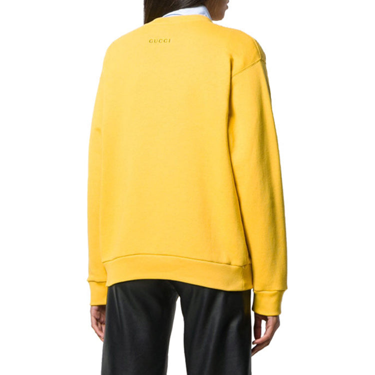 (WMNS) Gucci Tiger Print Cotton Sweater For Yellow 469250-XJBI5-7087