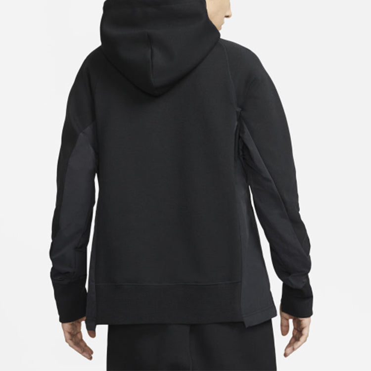 Nike x sacai Logo Printing Splicing Contrasting Hoodie 'Black' CV5727-010
