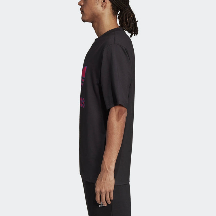 adidas originals Trefoil Tee logo Printing Round Neck Short Sleeve Black EC3680