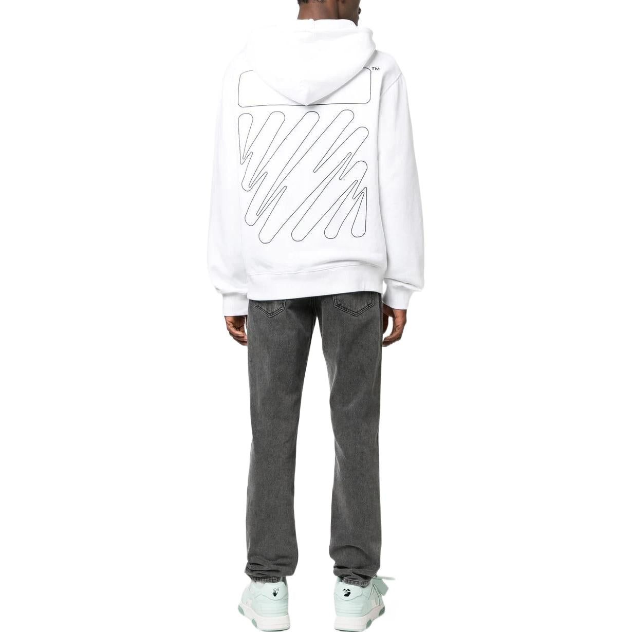 Off-White Diag-Print Zip-Up Hoodie OMBE013C99FLE0070110