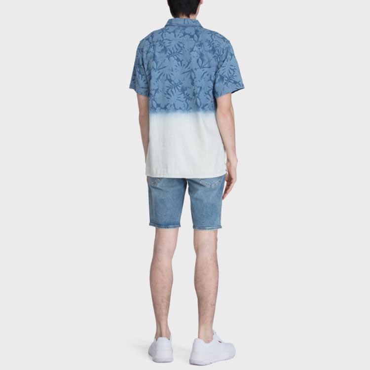 Men's Levis Gradient Denim Short Sleeve Shirt Blue 21976-0009