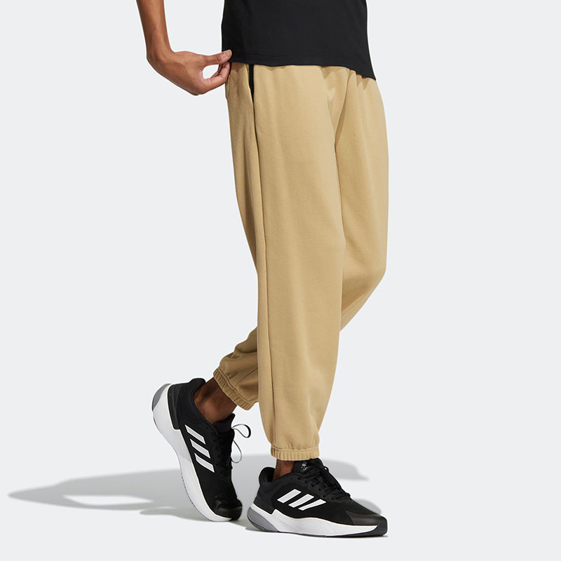 adidas Logo Monogram Pants 'Tan' IB2737
