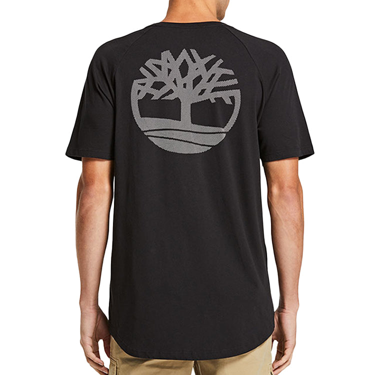 Men's Timberland Round Neck Printing Short Sleeve Black A1W7J-001