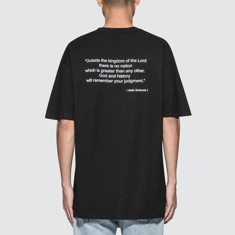Men's Stussy Selassie Printing Short Sleeve Black 1904154