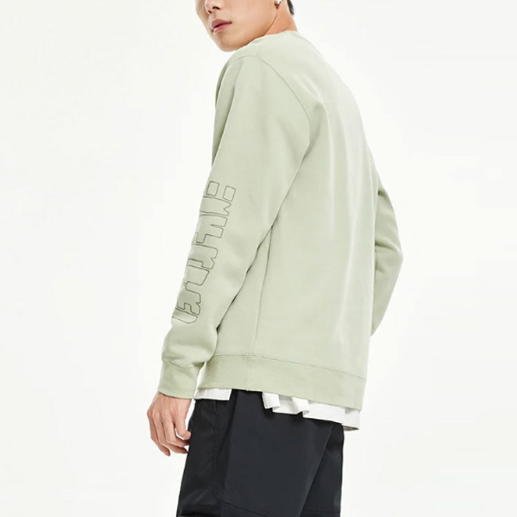 Li-Ning BADFIVE Sports Basketball Series Printing Sports Loose Round Neck Pullover Desert Green AWDR049-2