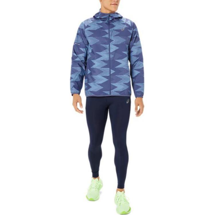 ASICS Packable Graphic Jacket Asia Sizing 'Thunder Blue' 2011D013-401