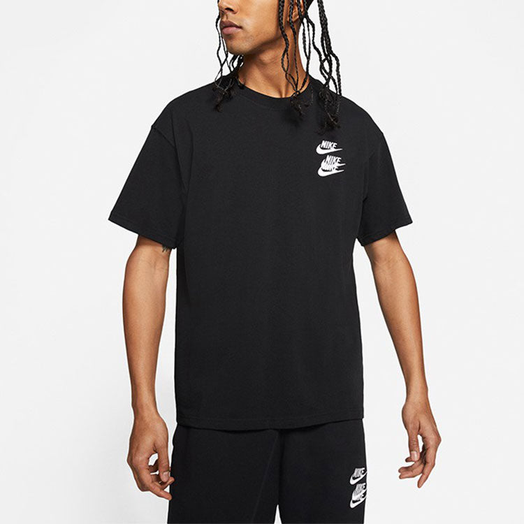 Nike Large Logo Printing Sports Round Neck Short Sleeve Black DA0989-010