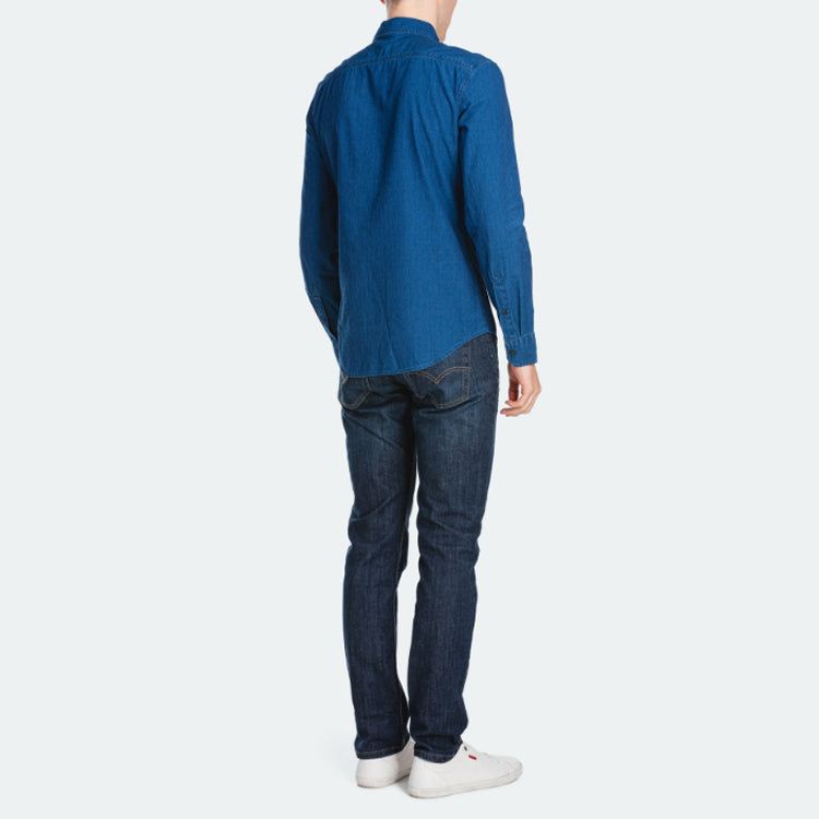 Men's Levis Solid Color Long Sleeves Shirt Blue 86619-0006