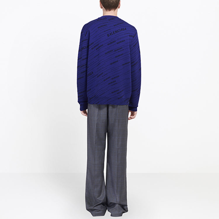 Balenciaga Diagonal Logo Sweatshirt 'Blue' 583080T15244160