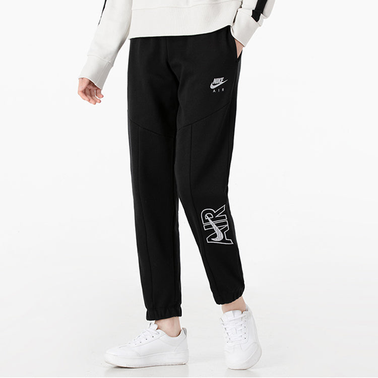 (GS) Nike Logo Alphabet Printing Lacing Sports Pants/Trousers/Joggers Boy Black DM8373-010