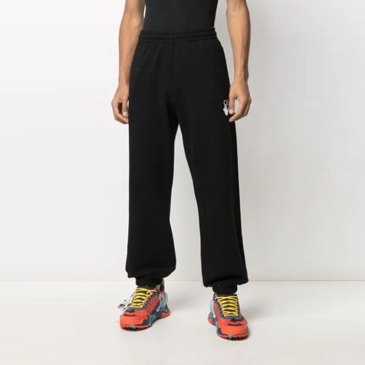Men's Off-White FW21 Adornment Sports Pants/Trousers/Joggers Black OMCH029R21FLE0011032-1