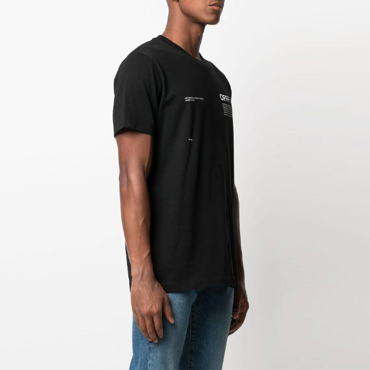 Off-White SS21 Arrows Printing Round Neck Printing Short Sleeve Ordinary Version Black OMAA027S21JER0271001