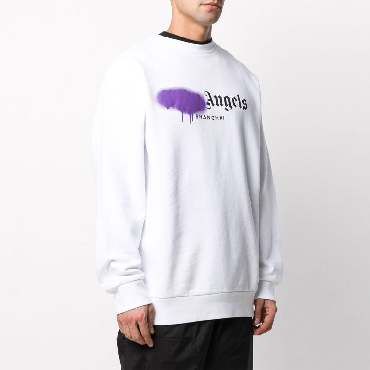 Men's PALM ANGELS Purple Alphabet Logo Printing White PMBA001S206360580195