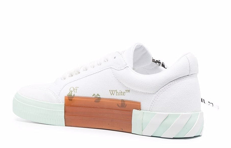 Off-White Low Vulcanized Canvas Sneaker 'White Green Orange' OMIA085F21FAB0010151