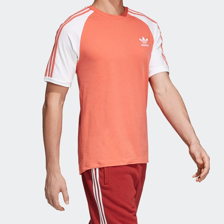 adidas originals Sports Round Neck Short Sleeve 70 Retro Pink CW1204