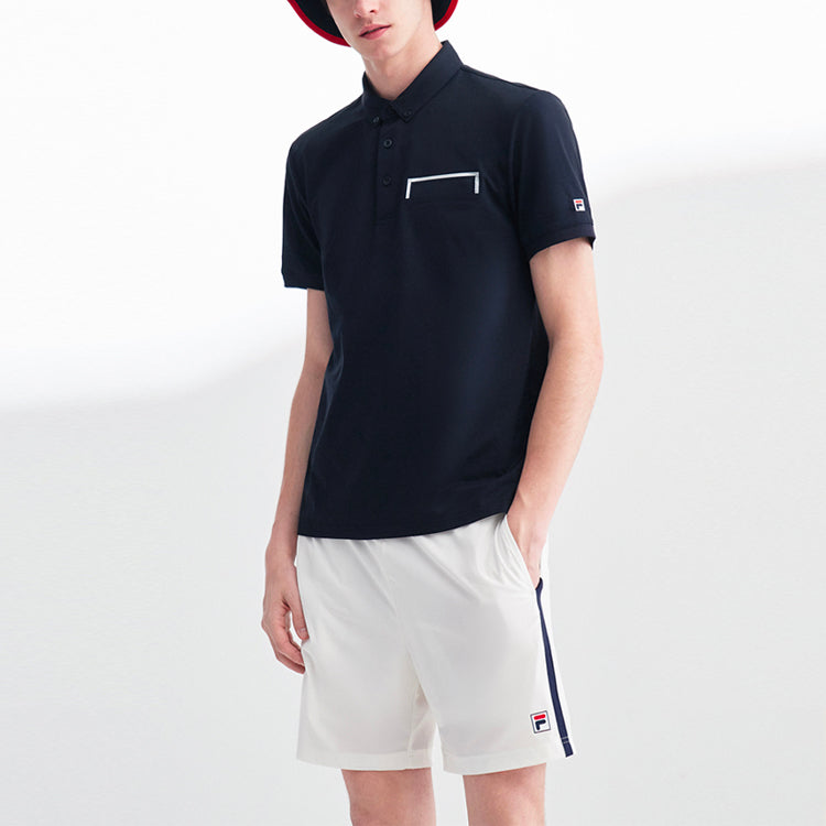 FILA Casual Sports Breathable Short Sleeve Polo Shirt Navy Blue F11M028128G-NV