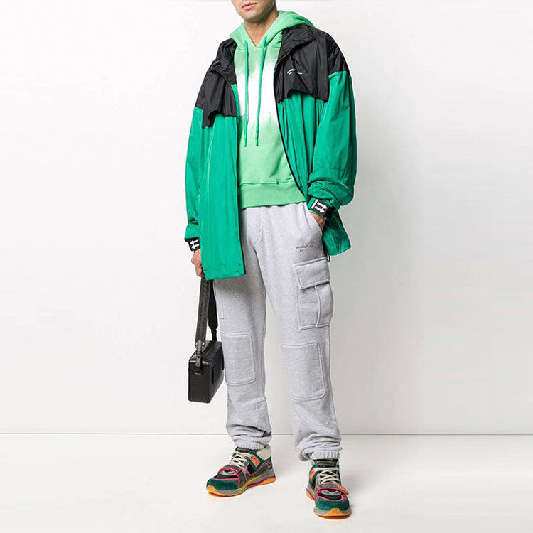 Men's Off-White FW21 Cargo Pocket Sports Pants/Trousers/Joggers Gray OMCH017S20D250180710
