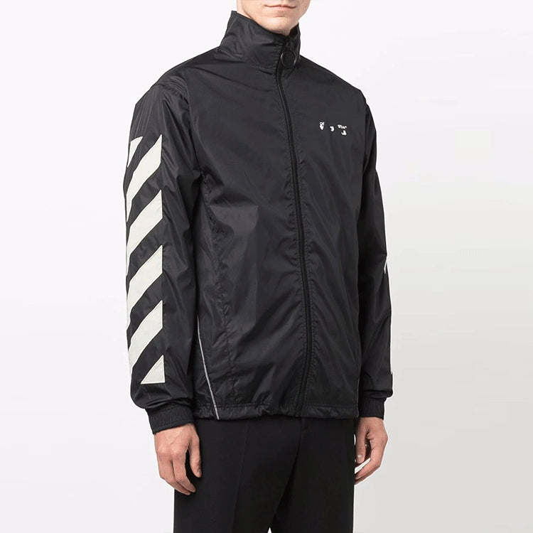 Off-White FW21 Logo Printing Windproof Jacket Ordinary Version Black OMBD022F21FAB0011017STONE