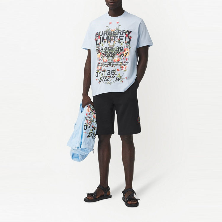 Burberry SS21 Flower Letter Pattern Male Blue 80374681