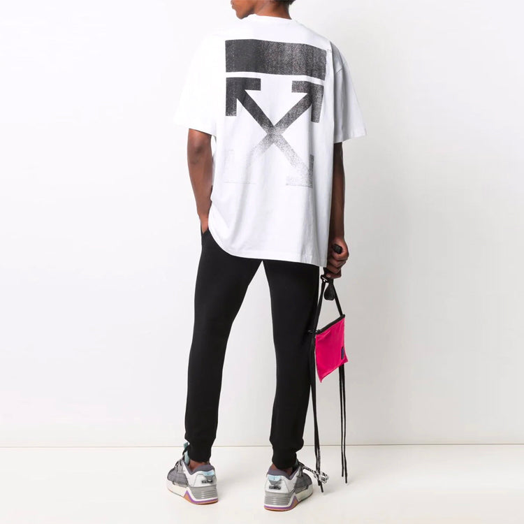 Men's Off-White FW21 White Arrow Short Sleeve Loose Fit White T-Shirt OMAA038F21JER0020110