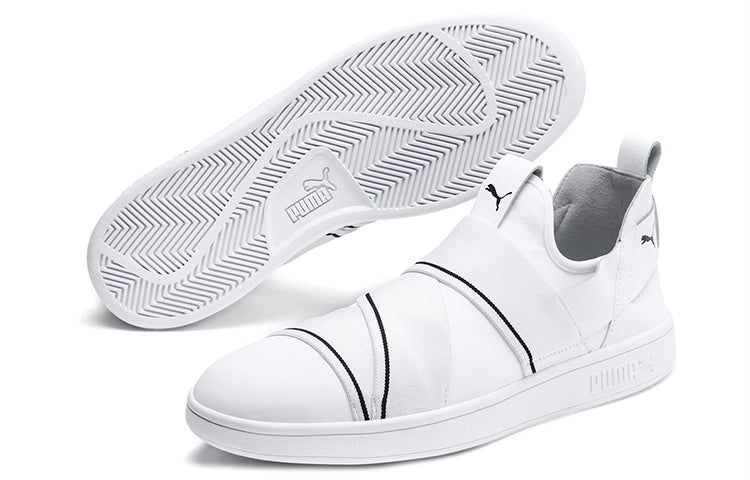 PUMA Smash v2 Slip On White/Black 369129-02
