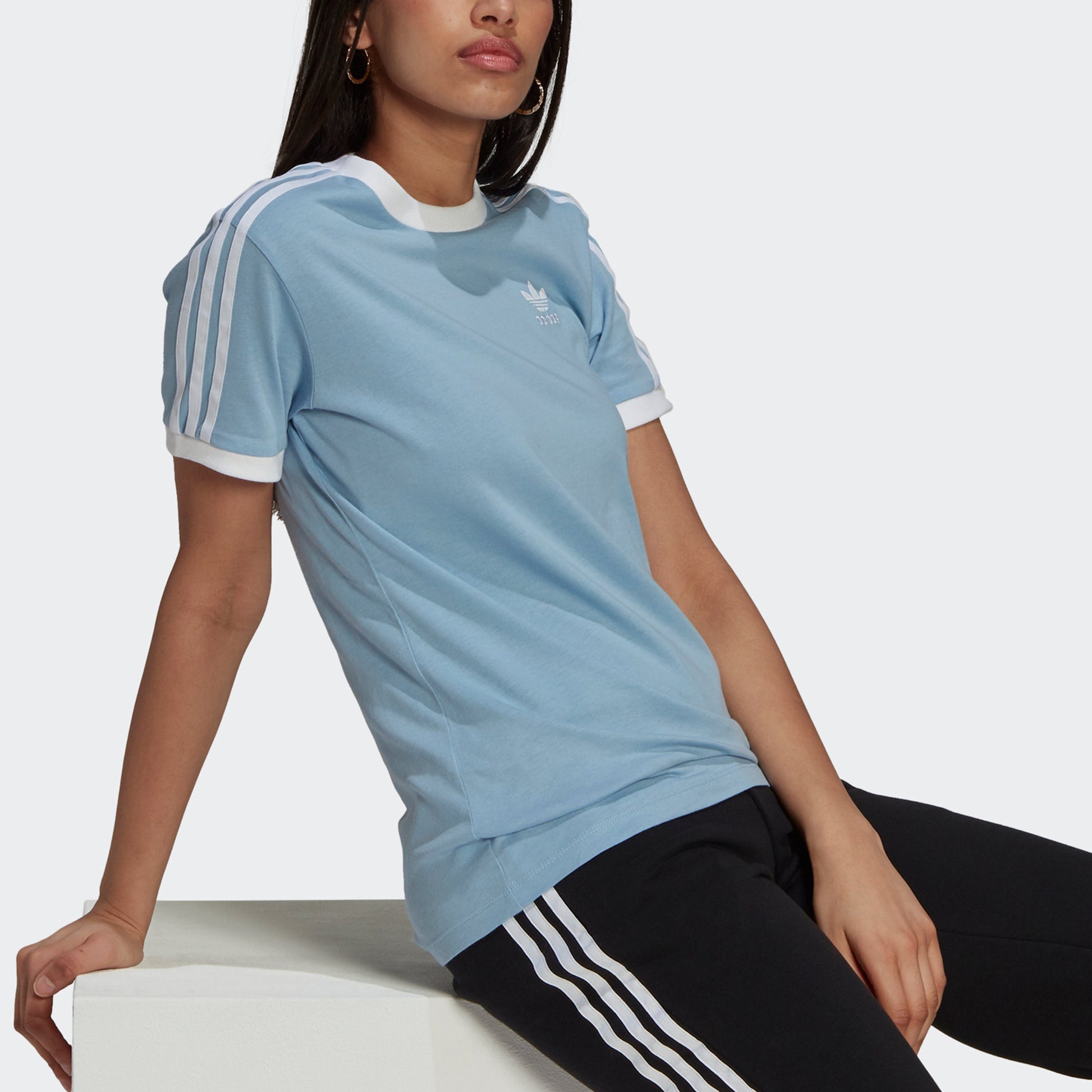 (WMNS) adidas Originals 3 Stripes Tee 'Sky Blue' H33574
