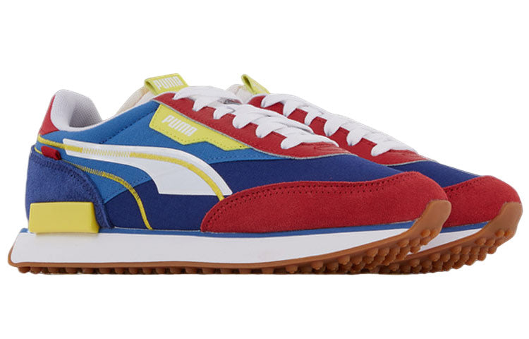 PUMA Unisex Future Rider Twofold Sd Running Shoes White/Red/Blue 381052-04