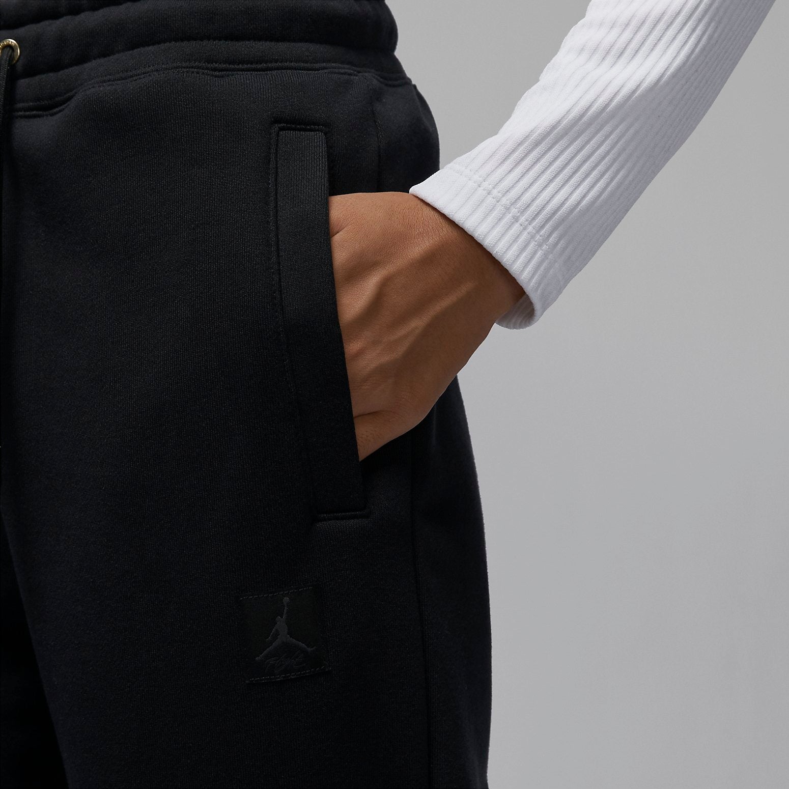 (WMNS) Air Jordan Flight Sweatpants Asia Sizing 'Black' FD7225-010