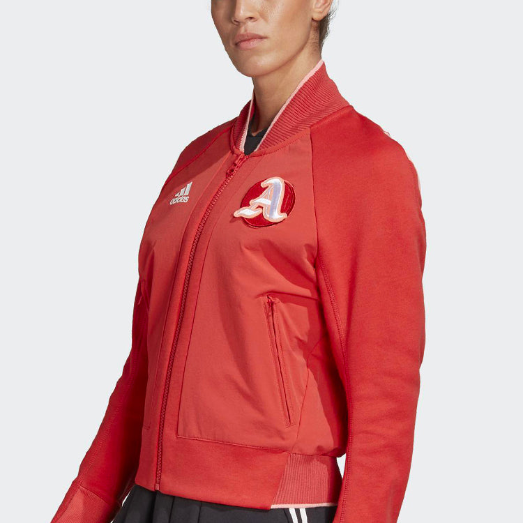(WMNS) adidas Sports Stylish Long Sleeves Jacket Red FI9213