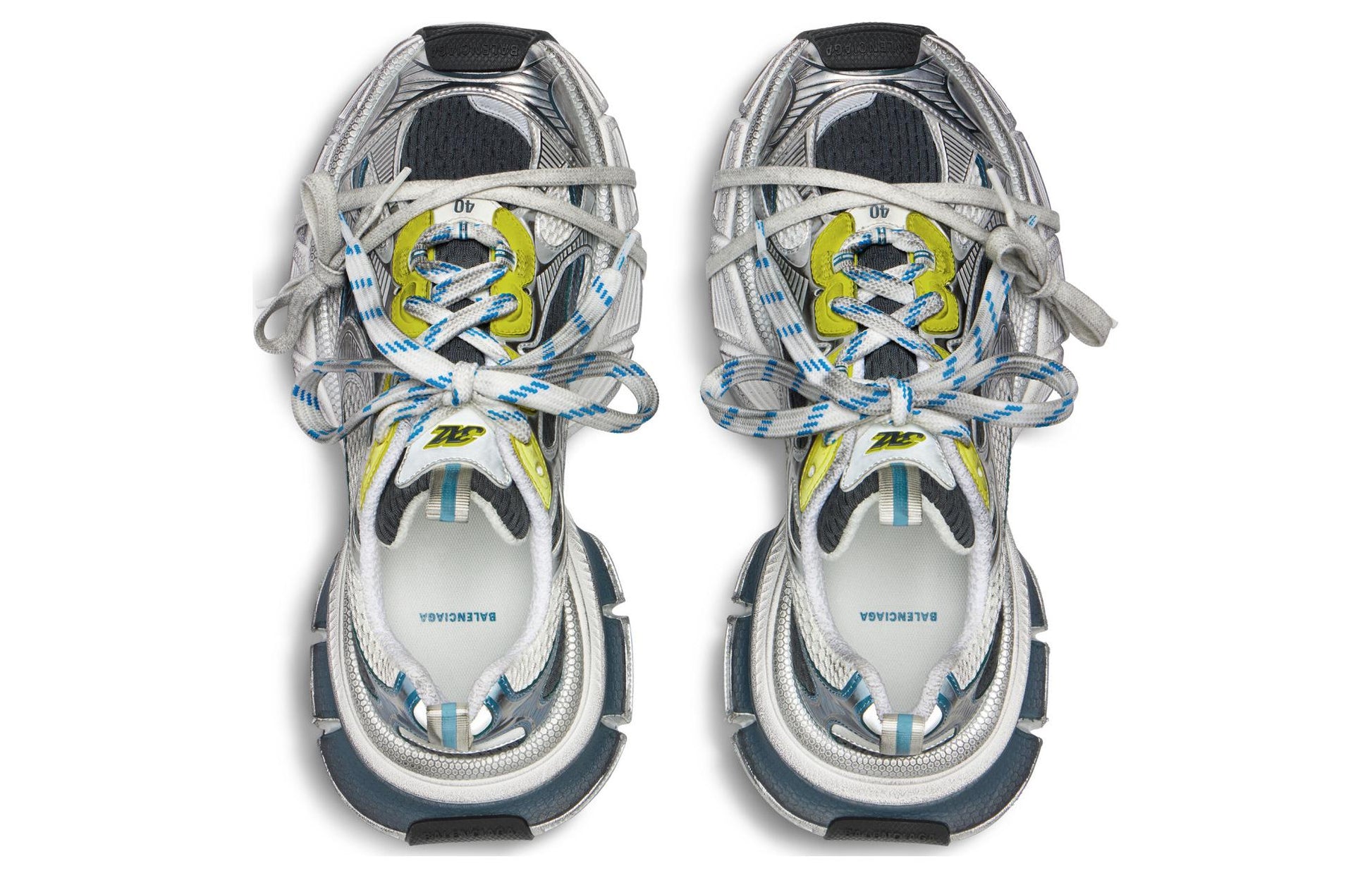 Balenciaga 3XL Sneakers 'White Blue Yellow Mesh' 734734W3XL59047
