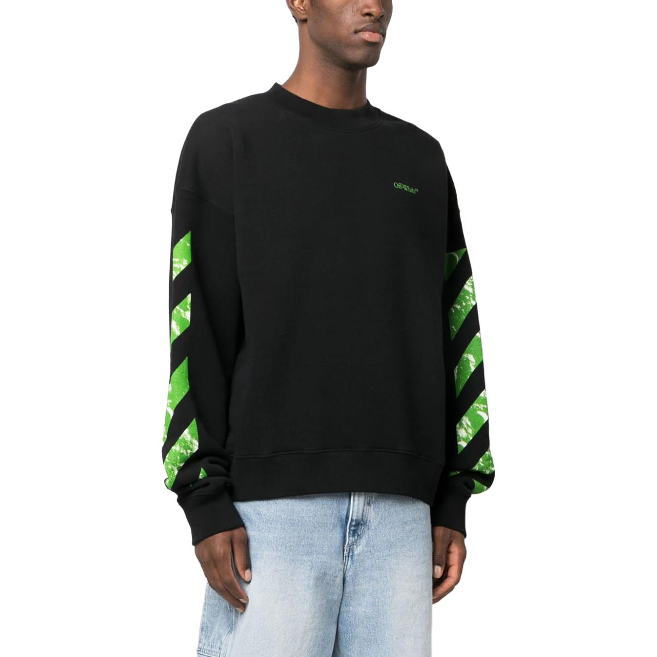 Off-White Diag Stripe Cotton Sweatshirt 'Black' OMBA054F23FLE0081050