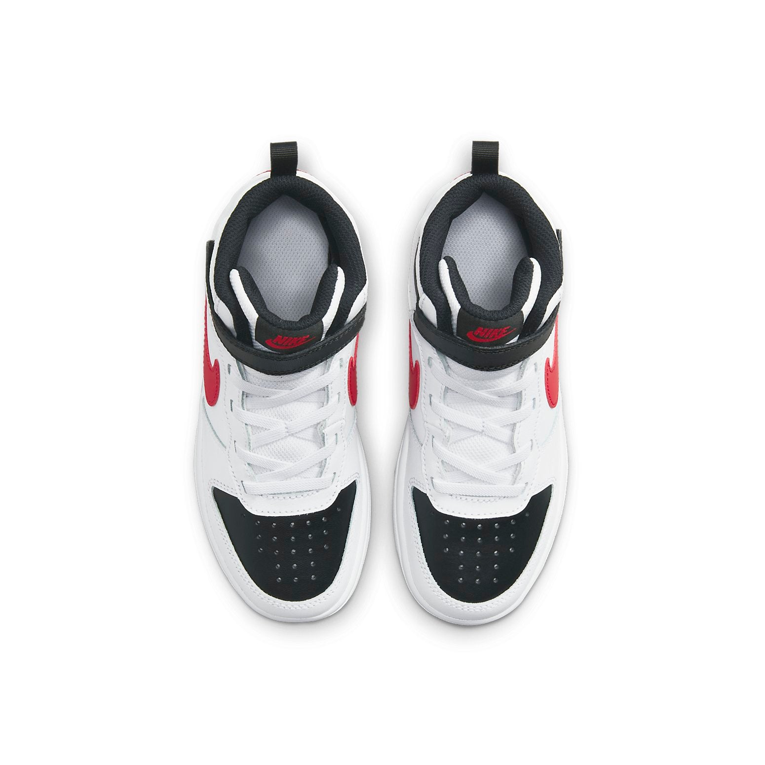 (PS) Nike Court Borough Mid 2Velcro 'White Black University Red' CD7783-110