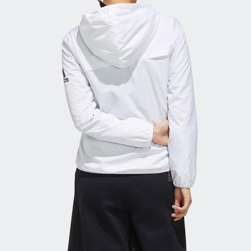 (WMNS) adidas Alphabet Logo Flower Sports Hooded Jacket White FM9304
