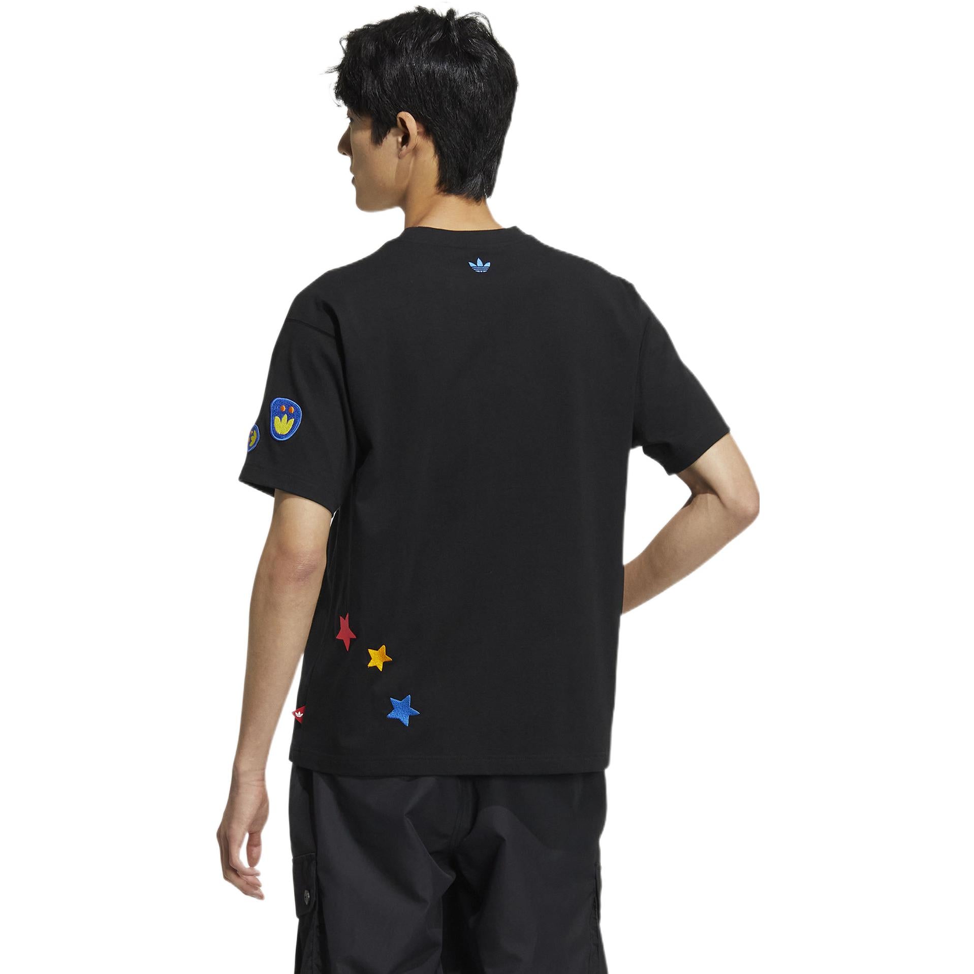 adidas originals SS22 Printing Round Neck Short Sleeve Unisex Black HP0117