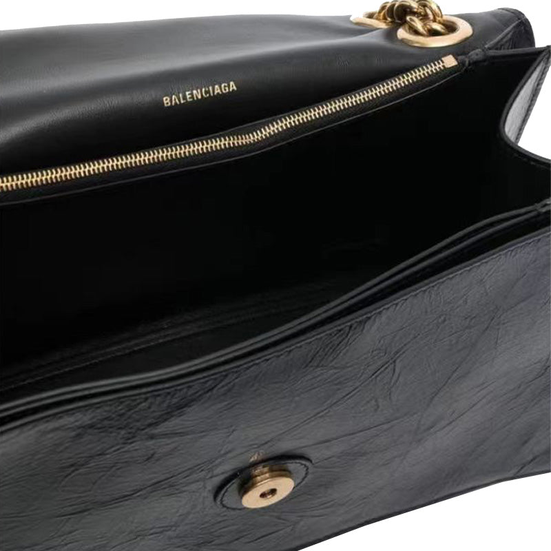 (WMNS) Balenciaga Crush Medium Chain Bag 'Black' 716393210IT1000