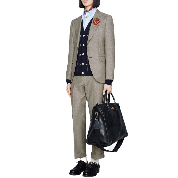 (WMNS) Gucci Wool Interlocking G Stripe Cardigan 'Dark Blue' 576901-XKAUM-4650