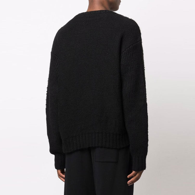 Men's Off-White FW21 Logo Arrow Pattern Long Sleeves Wool Sweater Black OMHE103F21KNI00110101010